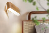 Battery Operated Wall Sconce Wooden Night Light Rotatable Cordless Wall Lamp