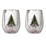 2Pcs 300ml Double Wall Coffee Glasses Cups Insulated for Hot Cold Drinks