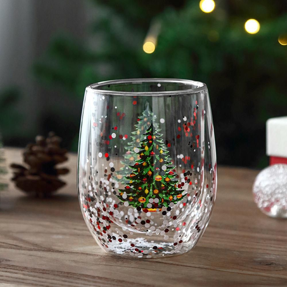 2Pcs 300ml Double Wall Coffee Glasses Cups Insulated for Hot Cold Drinks
