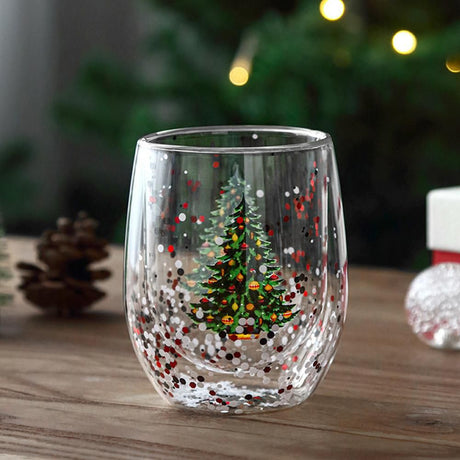 2Pcs 300ml Double Wall Coffee Glasses Cups Insulated for Hot Cold Drinks