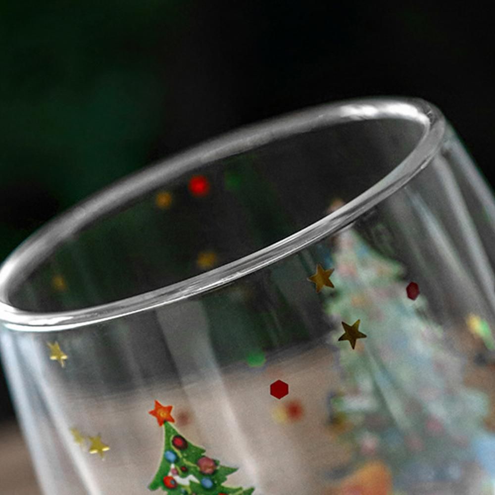 2Pcs 300ml Double Wall Coffee Glasses Cups Insulated for Hot Cold Drinks