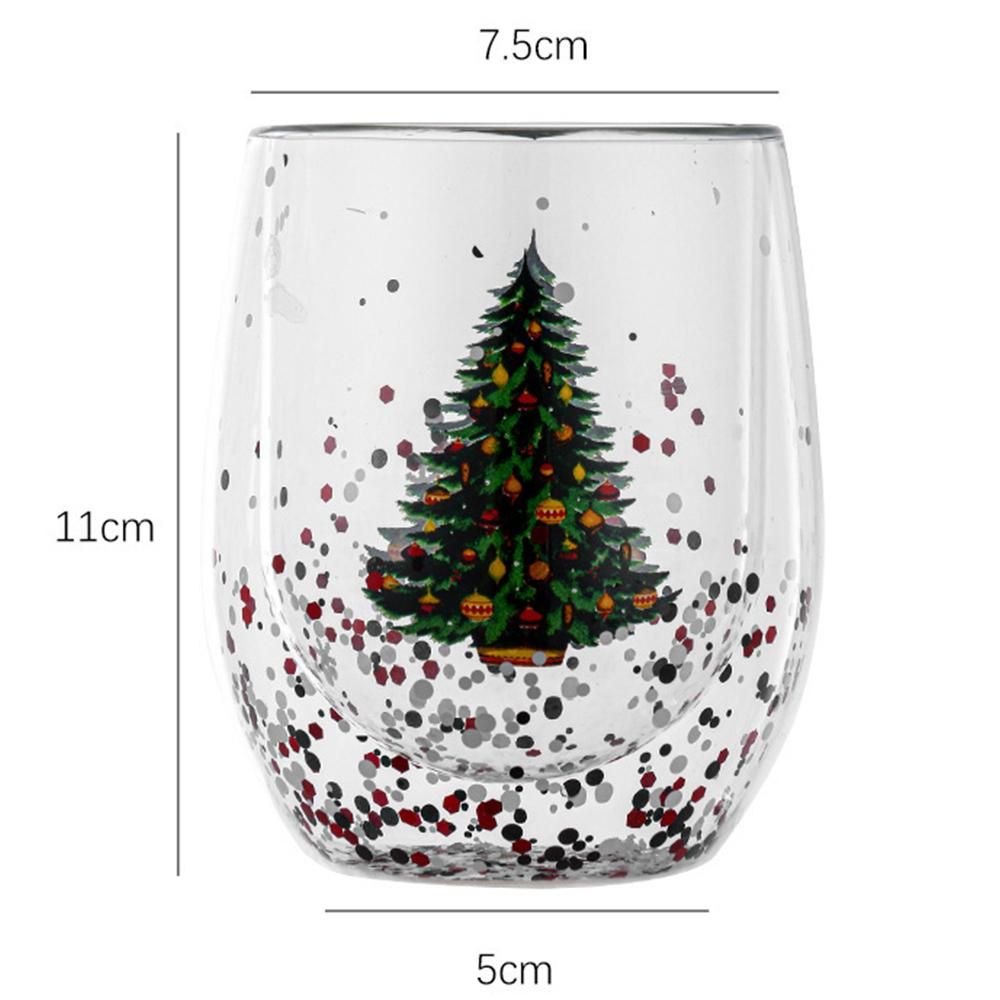 2Pcs 300ml Double Wall Coffee Glasses Cups Insulated for Hot Cold Drinks