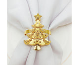 6Pcs Christmas Tree Wedding Home Xmas Party Table Decor Towel Buckle Napkin Ring-Silver