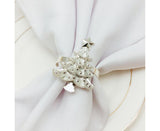 6Pcs Christmas Tree Wedding Home Xmas Party Table Decor Towel Buckle Napkin Ring-Silver