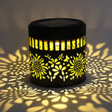 Solar-Powered Wrought Iron Sunflower-Patterned Openwork Projection Light, Courtyard and Garden Mood Light, Outdoor Waterproof Wrought Iron Garden Light, Lawn Night Light - 1-Pack