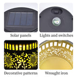 Solar-Powered Wrought Iron Sunflower-Patterned Openwork Projection Light, Courtyard and Garden Mood Light, Outdoor Waterproof Wrought Iron Garden Light, Lawn Night Light - 1-Pack