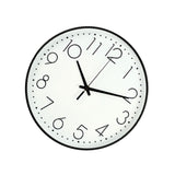 8 Inch Silent Wall Clock Non Ticking Decorative Easy to Read Round Wall Clock for Home Livingroom Black Frame White Bootom Black Word
