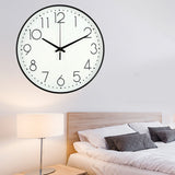8 Inch Silent Wall Clock Non Ticking Decorative Easy to Read Round Wall Clock for Home Livingroom Black Frame White Bootom Black Word