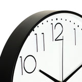 8 Inch Silent Wall Clock Non Ticking Decorative Easy to Read Round Wall Clock for Home Livingroom Black Frame White Bootom Black Word