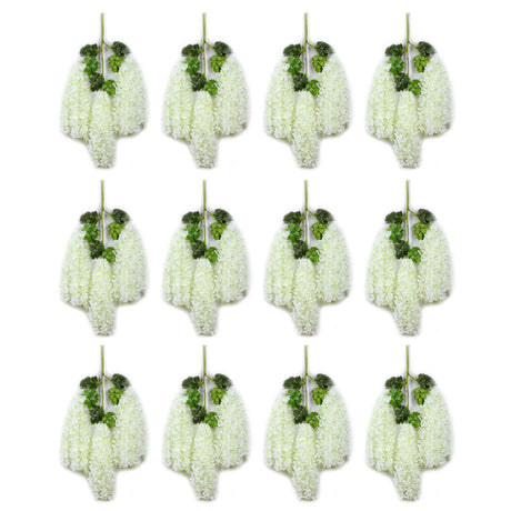 12 Pcs Artificial Wisteria Pure White Exquisite Simulated Wisteria Decoration for Weddings Outdoor Ceremonies