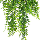 2pcs Artificial Hanging Plants Fern Plastic Green Fake Wall Hanging Ferns Plants for Garden Wedding Decoration