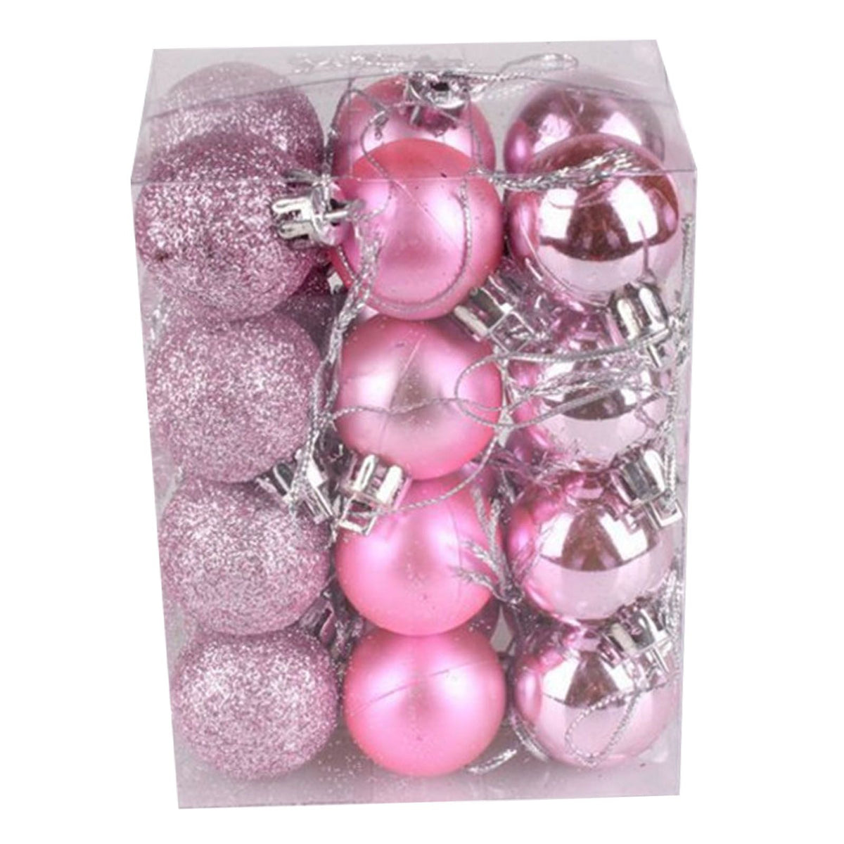 72Pcs Christmas Balls Hanging Decorative Christmas Tree Balls for Christmas Weddings Engagements Anniversaries Parties Pink