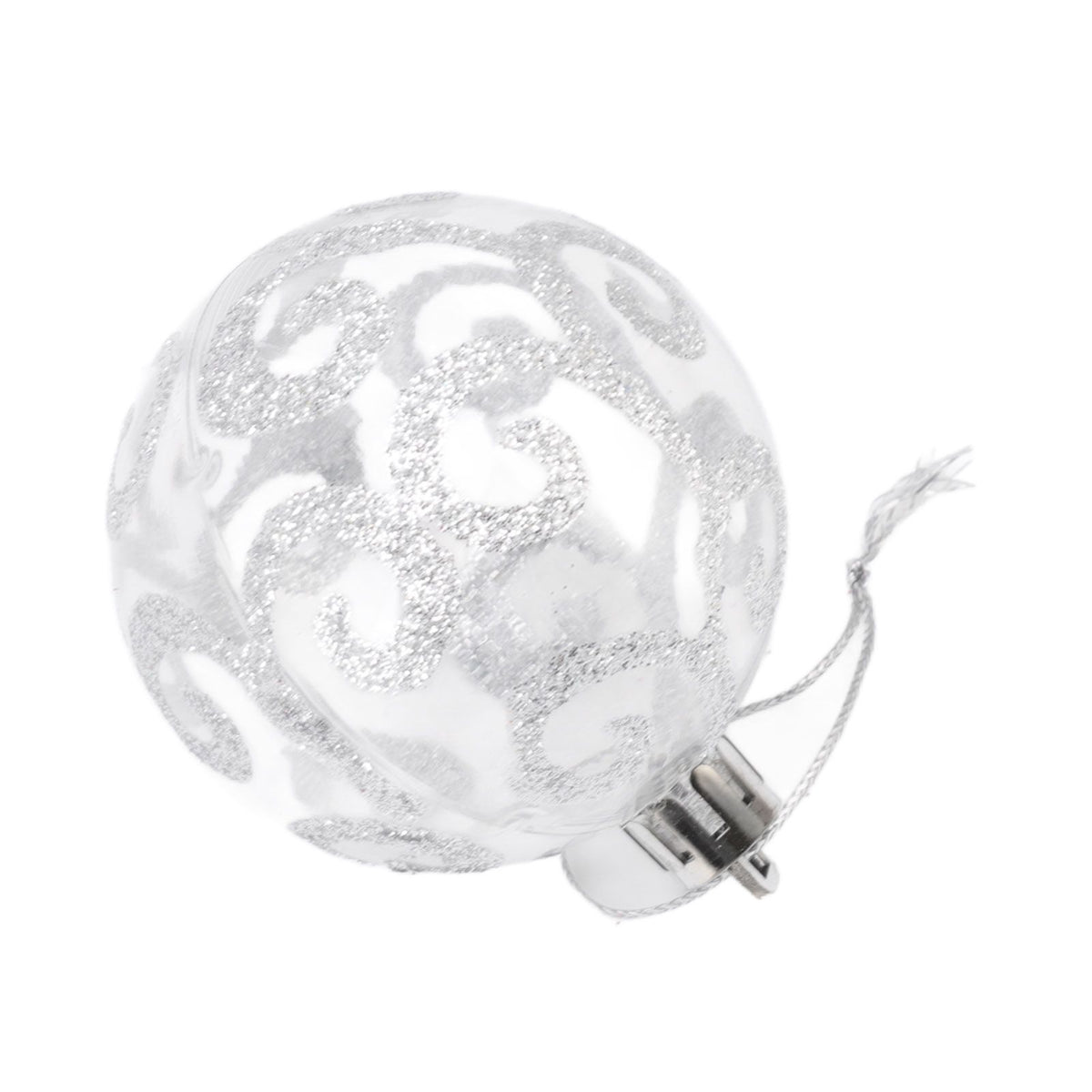 9Pcs Christmas Ball Ornaments Exquisite Plastic Shatterproof Hanging Christmas Tree Ornaments for Home Silver