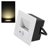 LED Corner Wall Lamp Recessed Warm White Iron Baking Varnish Body Induction Step Light for Stairway 85‑260V