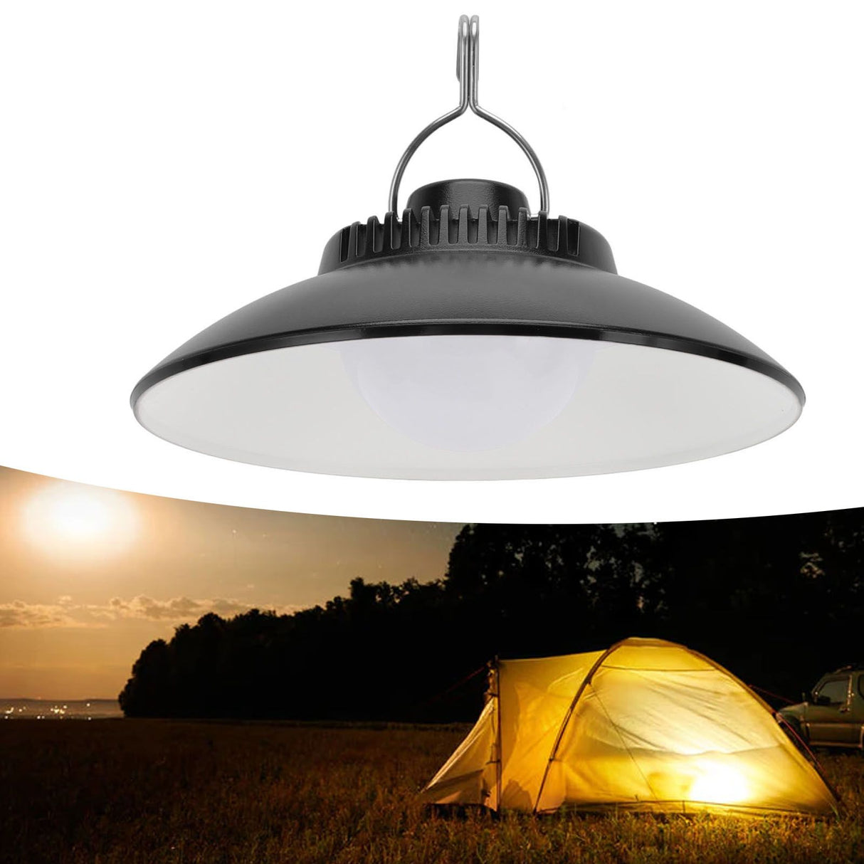 LED Tent Light USB Rechargeable 2 Modes Portable LED Camping Lantern with Hook for Outdoor Emergency Power Failure