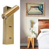 LED Wall Mounted Reading Light Simple Rechargeable Adjustable Angle Bedroom Wall Lamp for Hotel Bedroom 100V‑240V White Light