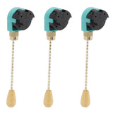 3Pcs Ceiling Light Pull Chain Switch 3 Speed 4 Wire Ceiling Fan Lamp Switch for Ceiling Lamp Fan Lamp Wall Lamp Gold