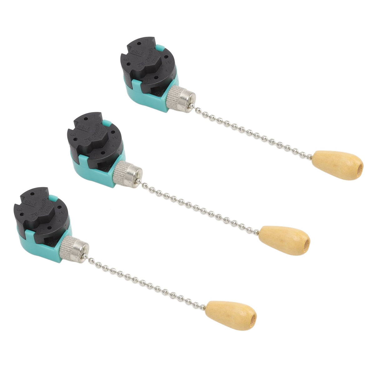 3Pcs Ceiling Light Pull Chain Switch 3 Speed 4 Wire Ceiling Fan Lamp Switch for Ceiling Lamp Fan Lamp Wall Lamp Chrome
