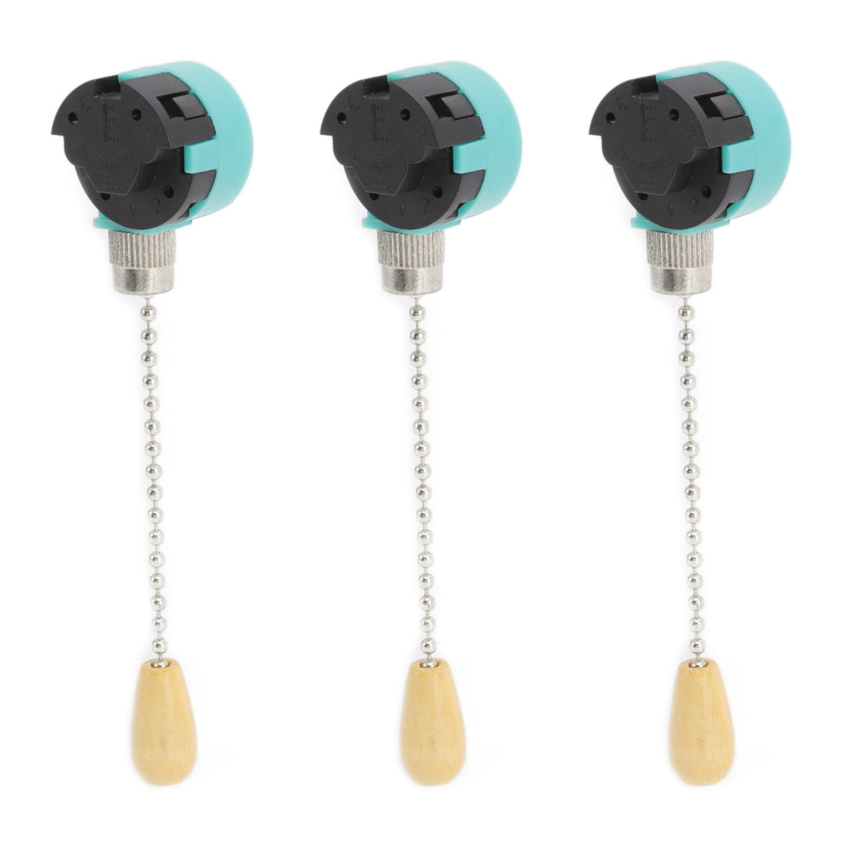 3Pcs Ceiling Light Pull Chain Switch 3 Speed 4 Wire Ceiling Fan Lamp Switch for Ceiling Lamp Fan Lamp Wall Lamp Chrome