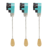 3Pcs Ceiling Light Pull Chain Switch 3 Speed 4 Wire Ceiling Fan Lamp Switch for Ceiling Lamp Fan Lamp Wall Lamp Chrome