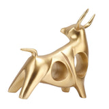 Golden Bull Sculpture Resin Hollow Lucky FengShui Bull Statue Crafts Figurine for Office Home Desktop Decorations