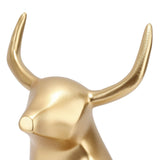 Golden Bull Sculpture Resin Hollow Lucky FengShui Bull Statue Crafts Figurine for Office Home Desktop Decorations