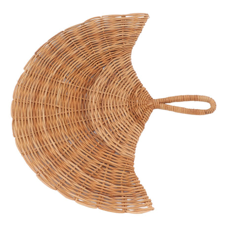 Rattan Fan Wall Decoration Northern Europe Style Woven Hanging Rattan Wall Decoration for Living Room Bedroom Natural Color