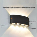 Up and Down Lights 8W 4000K Black Frame 8 Lamp Beads IP65 Waterproof LED Wall Lights for Bedroom Office Hotel