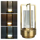 Cordless Table Lamp 3 Colors Stepless Dimming LED Table Lamp Rechargeable Touch Lamp Bedside Nightstand Lamp Gold