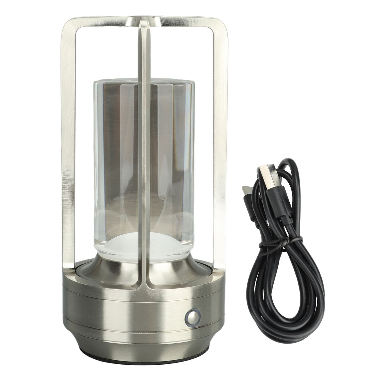 Cordless Table Lamp 3 Colors Stepless Dimming LED Table Lamp Rechargeable Touch Lamp Bedside Nightstand Lamp Silver