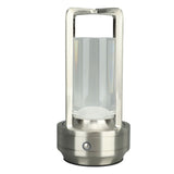 Cordless Table Lamp 3 Colors Stepless Dimming LED Table Lamp Rechargeable Touch Lamp Bedside Nightstand Lamp Silver