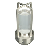 Cordless Table Lamp 3 Colors Stepless Dimming LED Table Lamp Rechargeable Touch Lamp Bedside Nightstand Lamp Silver