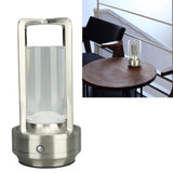 Cordless Table Lamp 3 Colors Stepless Dimming LED Table Lamp Rechargeable Touch Lamp Bedside Nightstand Lamp Silver