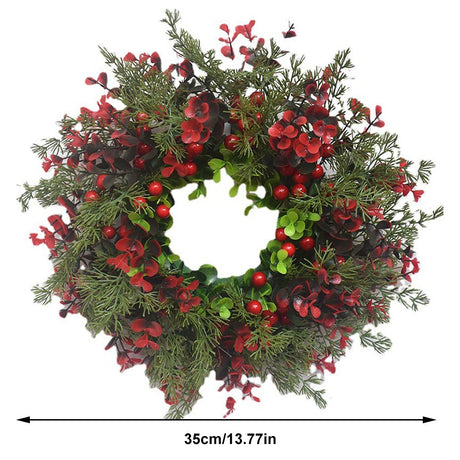 Christmas Wreath Artificial Red Berries Eucalyptus Wreath Christmas Decoration Living Room Wall Decoration