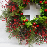 Christmas Wreath Artificial Red Berries Eucalyptus Wreath Christmas Decoration Living Room Wall Decoration