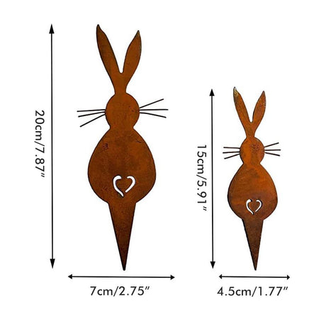 Easter Iron Bunny Adornments Easter Crafts Decorations for Lawn Garden Ornament