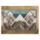 Mountain Wood Wall Art Decor Green Mountain Top Blue Mountain Top Decorative Painting