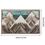 Mountain Wood Wall Art Decor Green Mountain Top Blue Mountain Top Decorative Painting