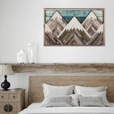 Mountain Wood Wall Art Decor Green Mountain Top Blue Mountain Top Decorative Painting