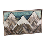 Mountain Wood Wall Art Decor Green Mountain Top Blue Mountain Top Decorative Painting
