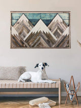 Mountain Wood Wall Art Decor Green Mountain Top Blue Mountain Top Decorative Painting