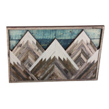 Mountain Wood Wall Art Decor Green Mountain Top Blue Mountain Top Decorative Painting