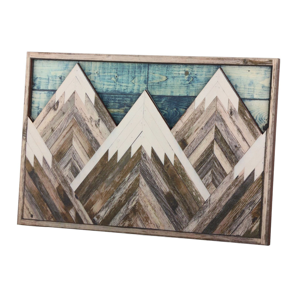 Mountain Wood Wall Art Decor Green Mountain Top Blue Mountain Top Decorative Painting