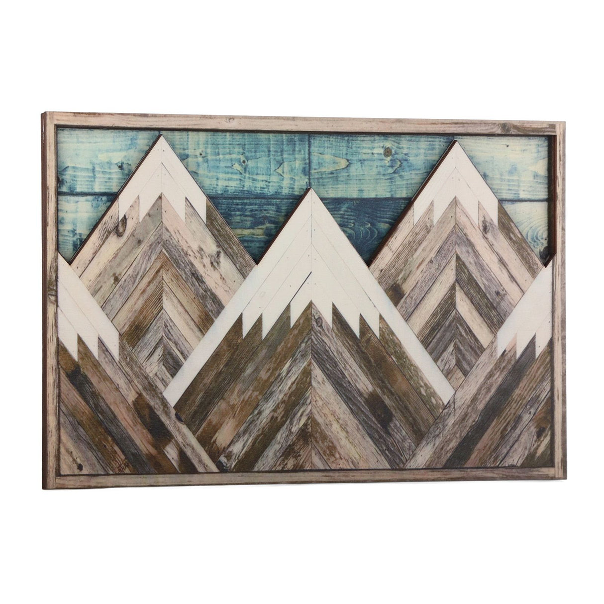 Mountain Wood Wall Art Decor Green Mountain Top Blue Mountain Top Decorative Painting