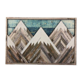 Mountain Wood Wall Art Decor Green Mountain Top Blue Mountain Top Decorative Painting