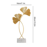 Ginkgo Leaf Ornaments Iron Ginkgo Leaf Craft Decoration with Sturdy Marble Base for Home Decor