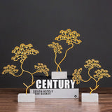 Ginkgo Leaf Ornaments Iron Ginkgo Leaf Craft Decoration with Sturdy Marble Base for Home Decor