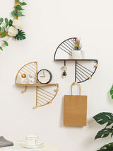 Simple Round Wall Shelf Multifunctional Geometric Wall Art Shelf Home Bedroom Wall Storage Shelves