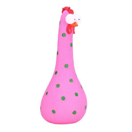 Chicken Statue Long Neck Microlandschaft Hand Crafted Resin Animal Garden Statues for Garden Yard Art DecorationPink