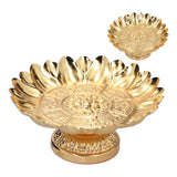 Fruit Tray Retro Style Flat Glossy Durable Alloy Decorative Plate for Temples Sacrifices Home Decoration